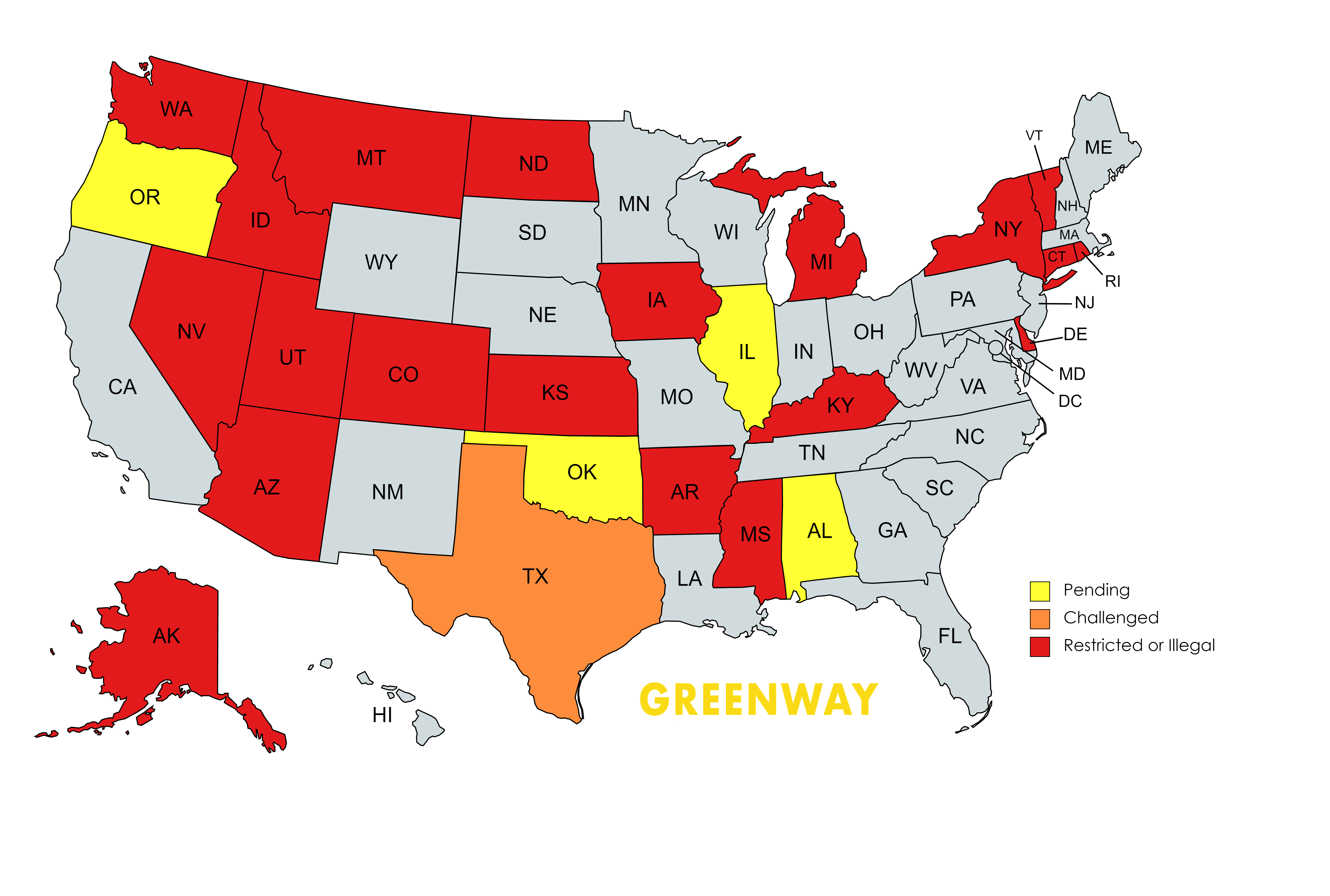 Updated: Delta-8 legality map — Greenway Magazine